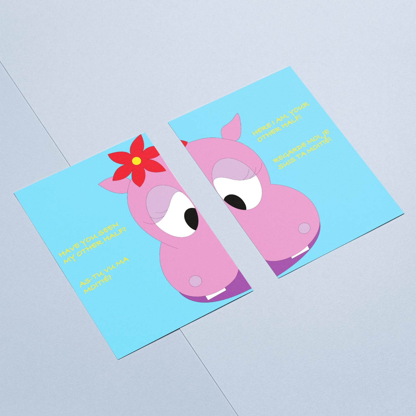 Carte Postale "faniShoo" Miss Layla, la hippo charmante