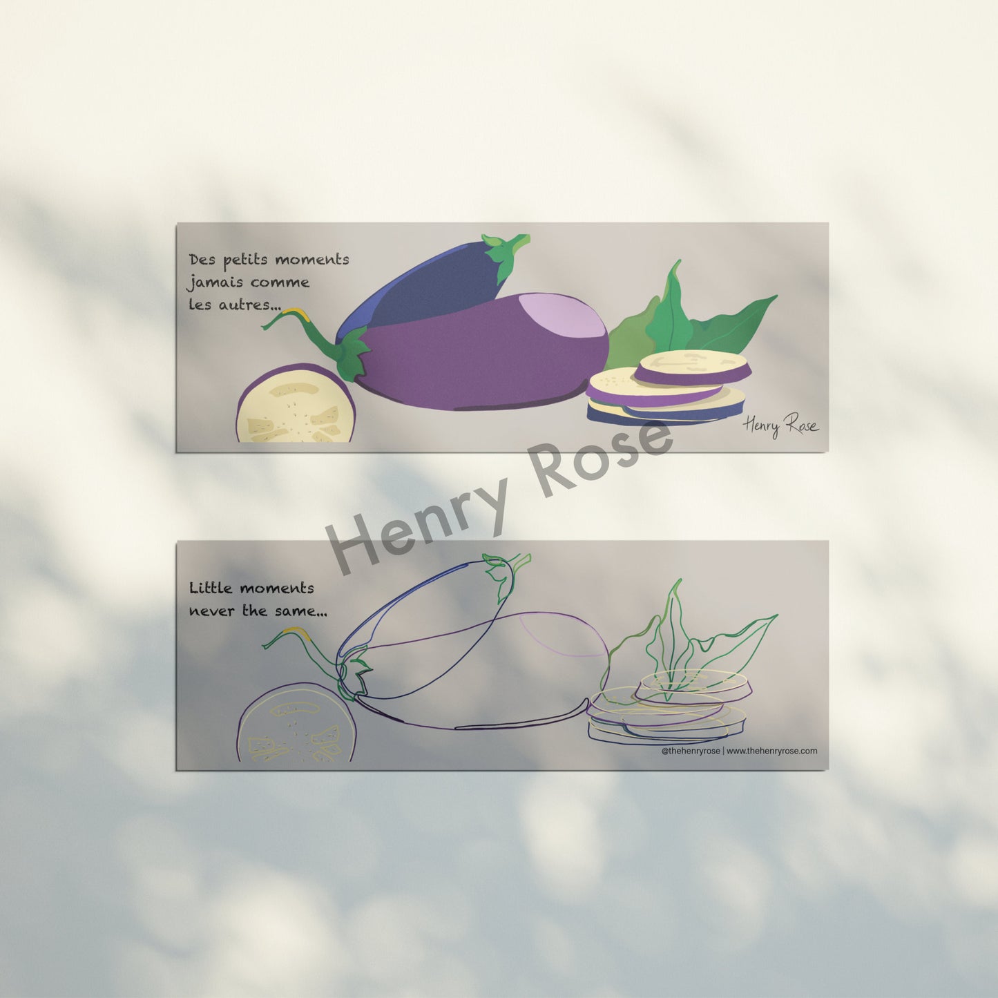 Marque-Page "Aubergine" - Gris recyclé
