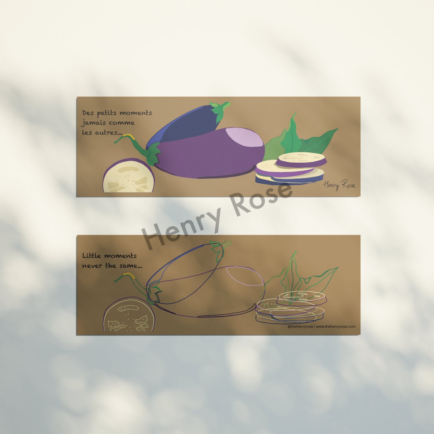 Marque-Page "Aubergine" - Gris recyclé