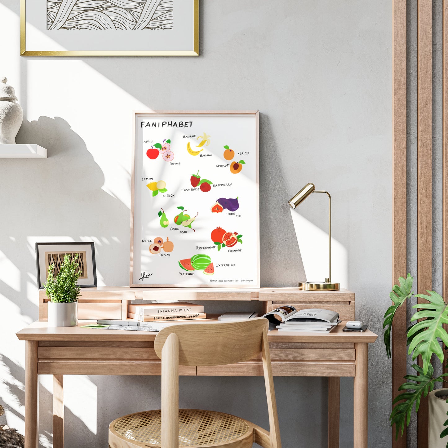 Illustration faniPhabet "Fruits I" (FR/ENG)