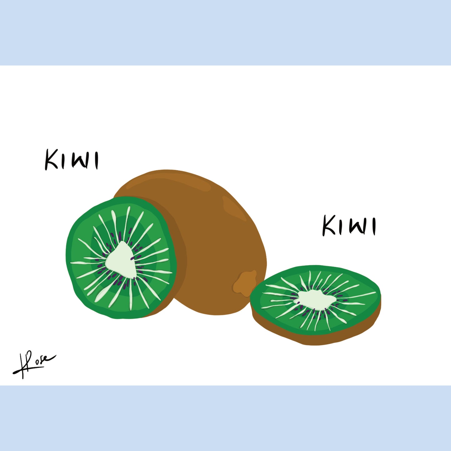 Carte postale faniPhabet "Kiwi"