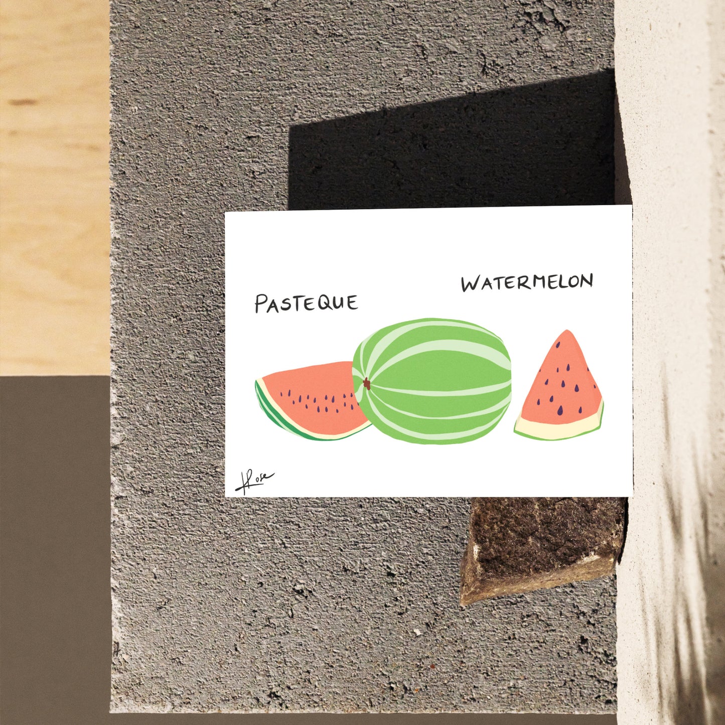 Carte postale faniPhabet "Pastèque"