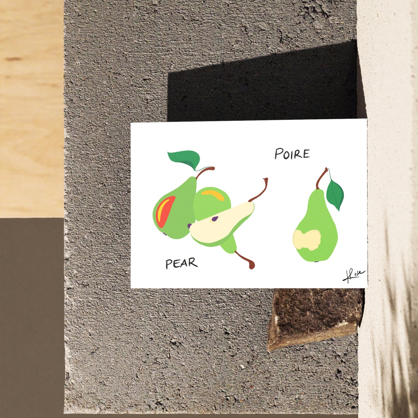Carte postale faniPhabet "Poire"