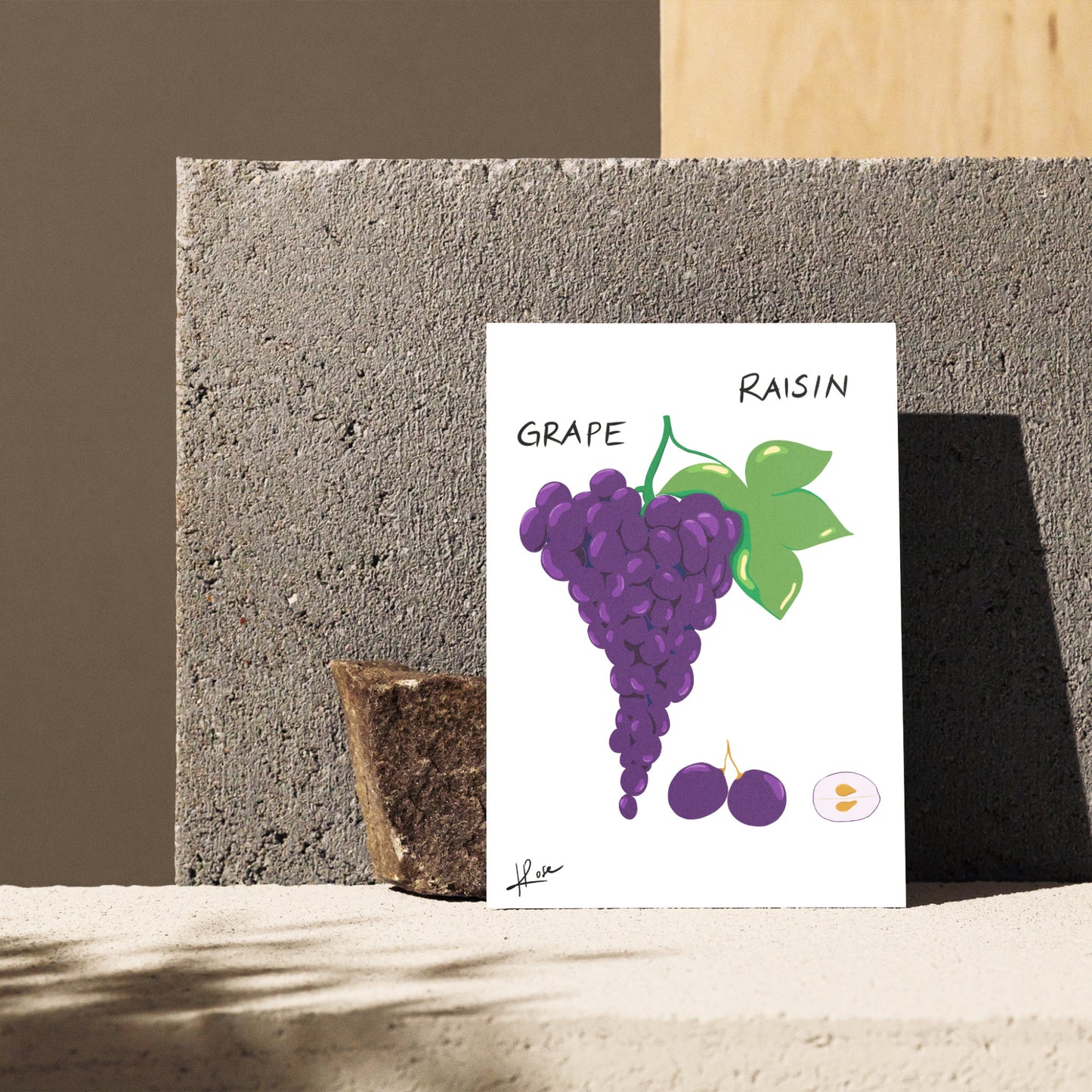 Carte postale faniPhabet "Raisin"