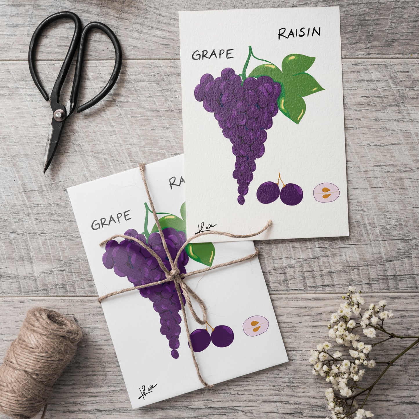 Carte postale faniPhabet "Raisin"