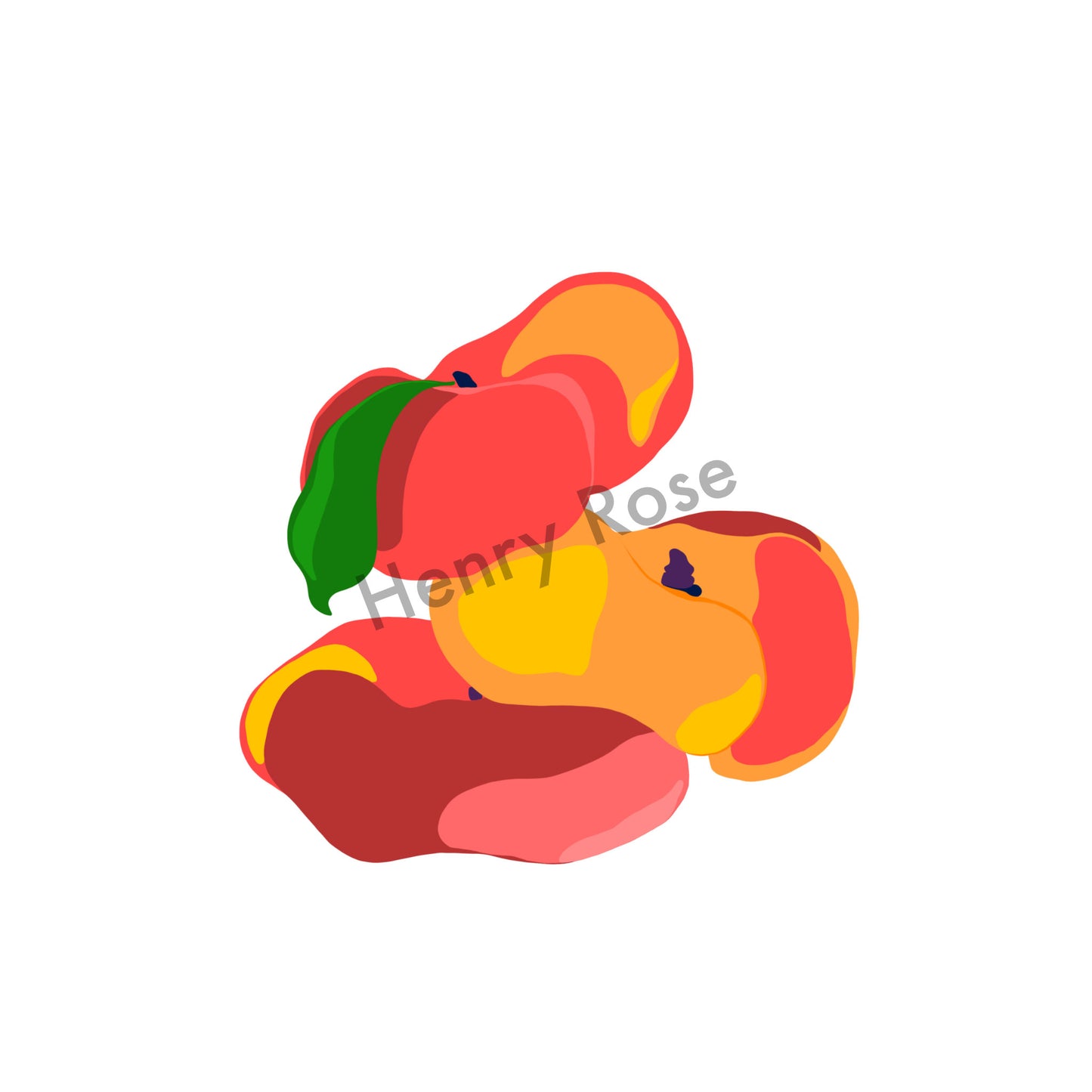 Illustration "Fruits & Légumes" - Pêche Plate
