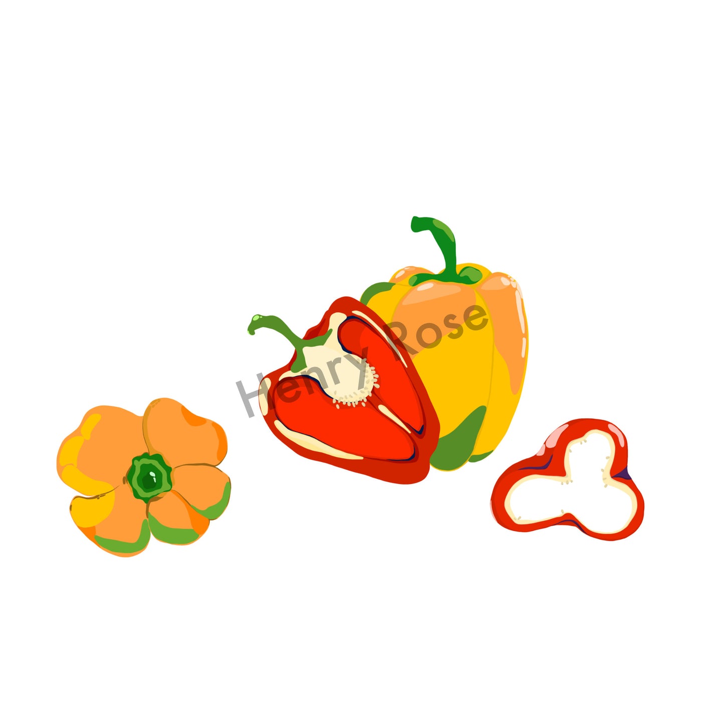 Illustration "Fruits & Légumes" - Poivron