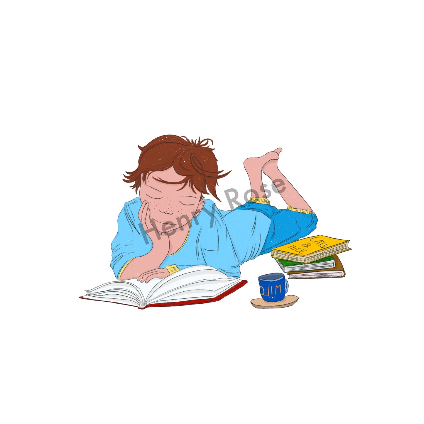 Illustration "Milo et ses livres"