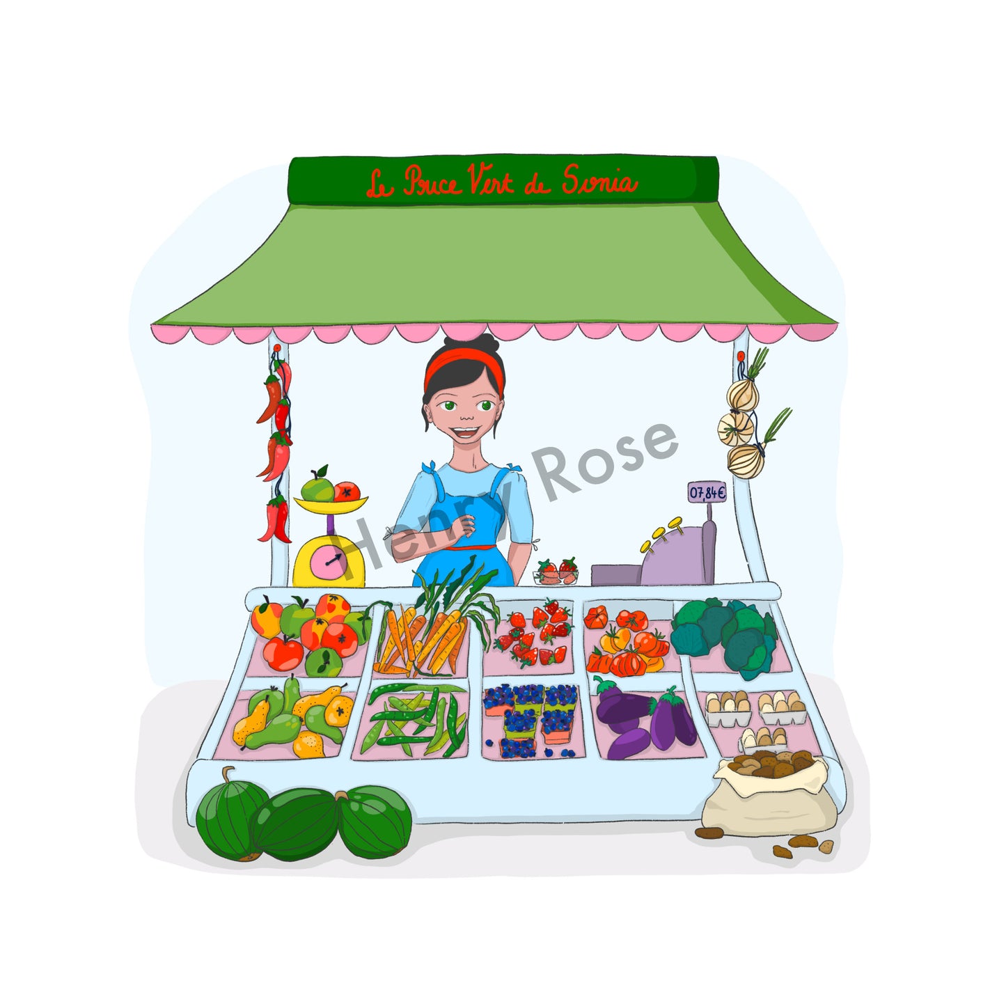 Illustration "Sonia au Marché"