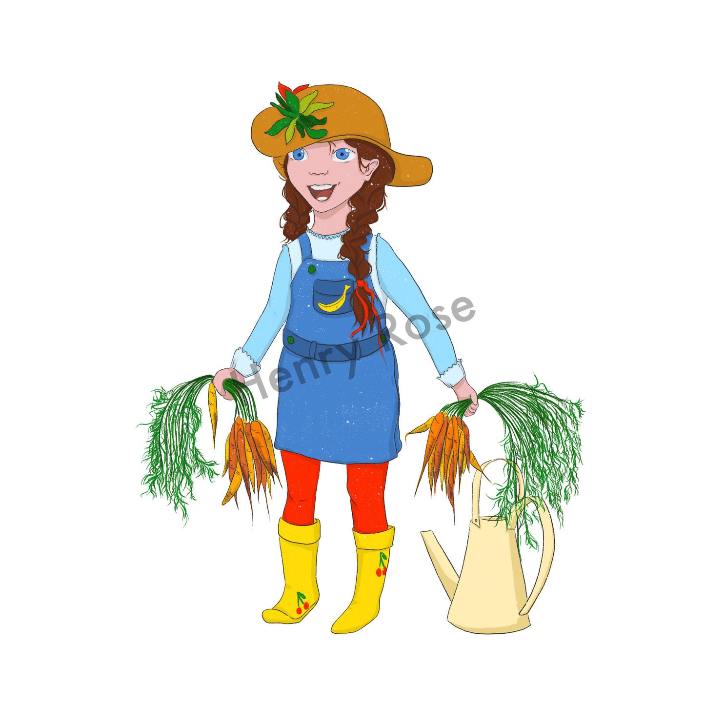 Illustration "Mila fait le jardinage"