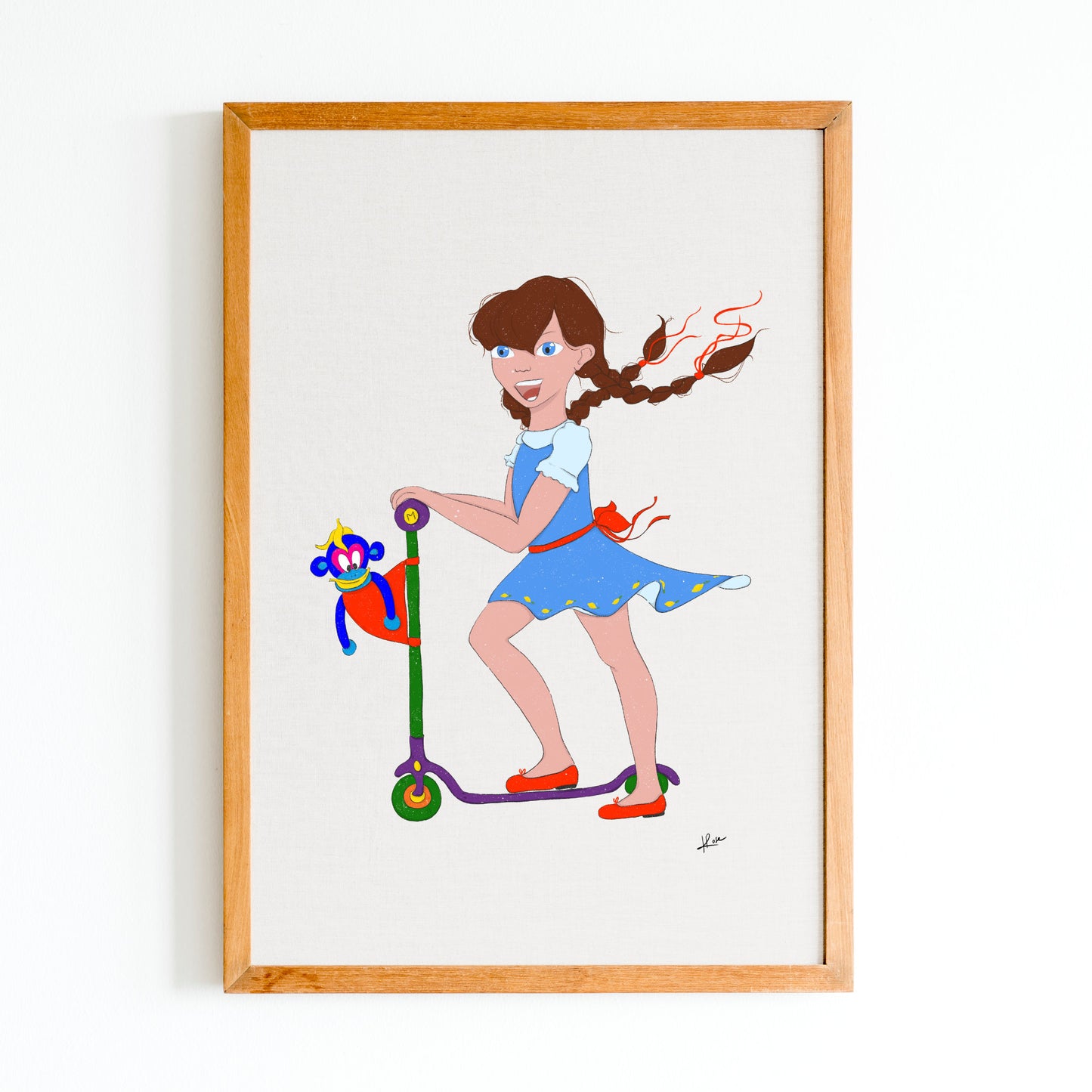 Illustration "Mila fait la trottinette"