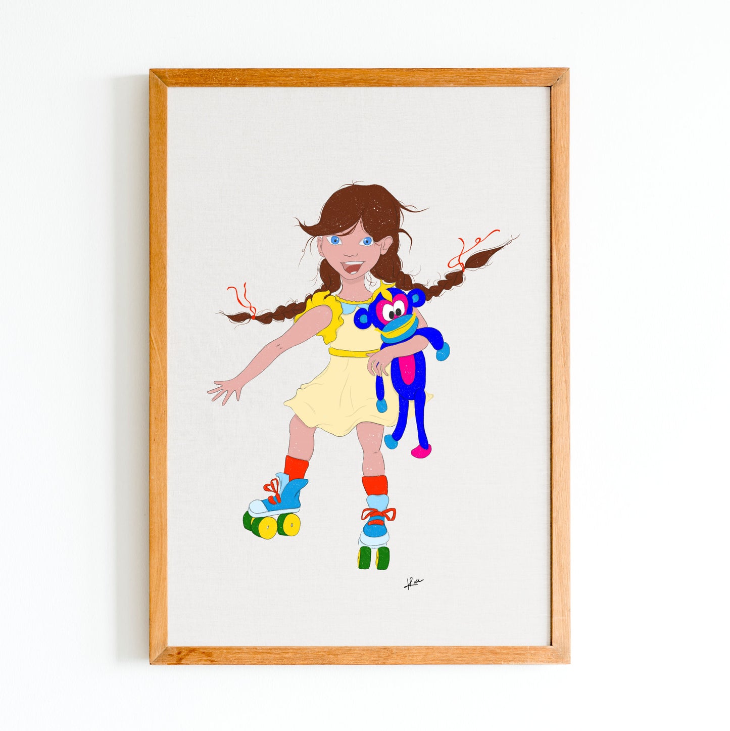 Illustration "Mila fait du roller"