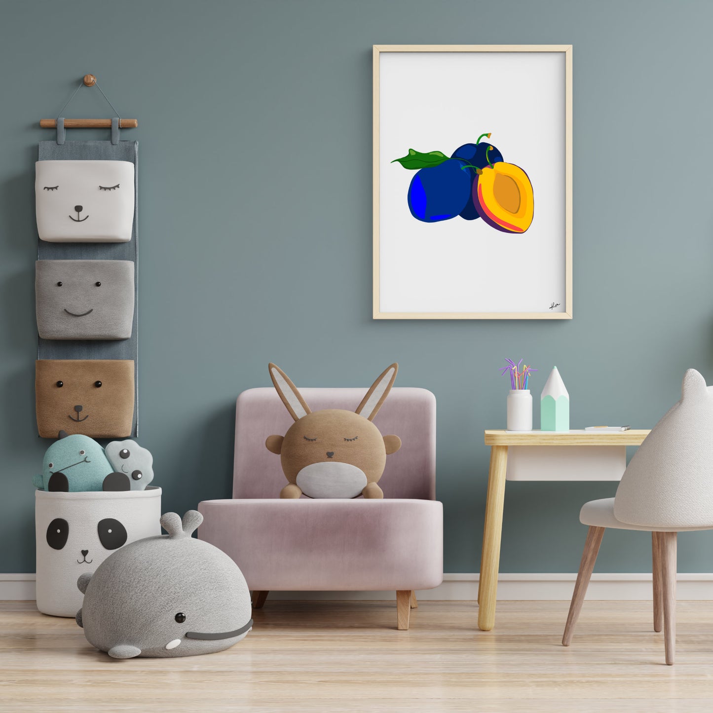 Illustration "Fruits & Légumes" - Quetsche