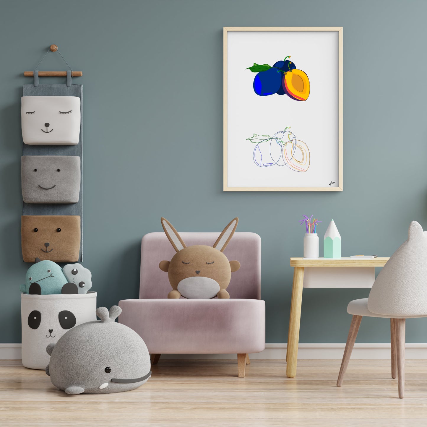 Illustration "Fruits & Légumes" - Quetsche Duo
