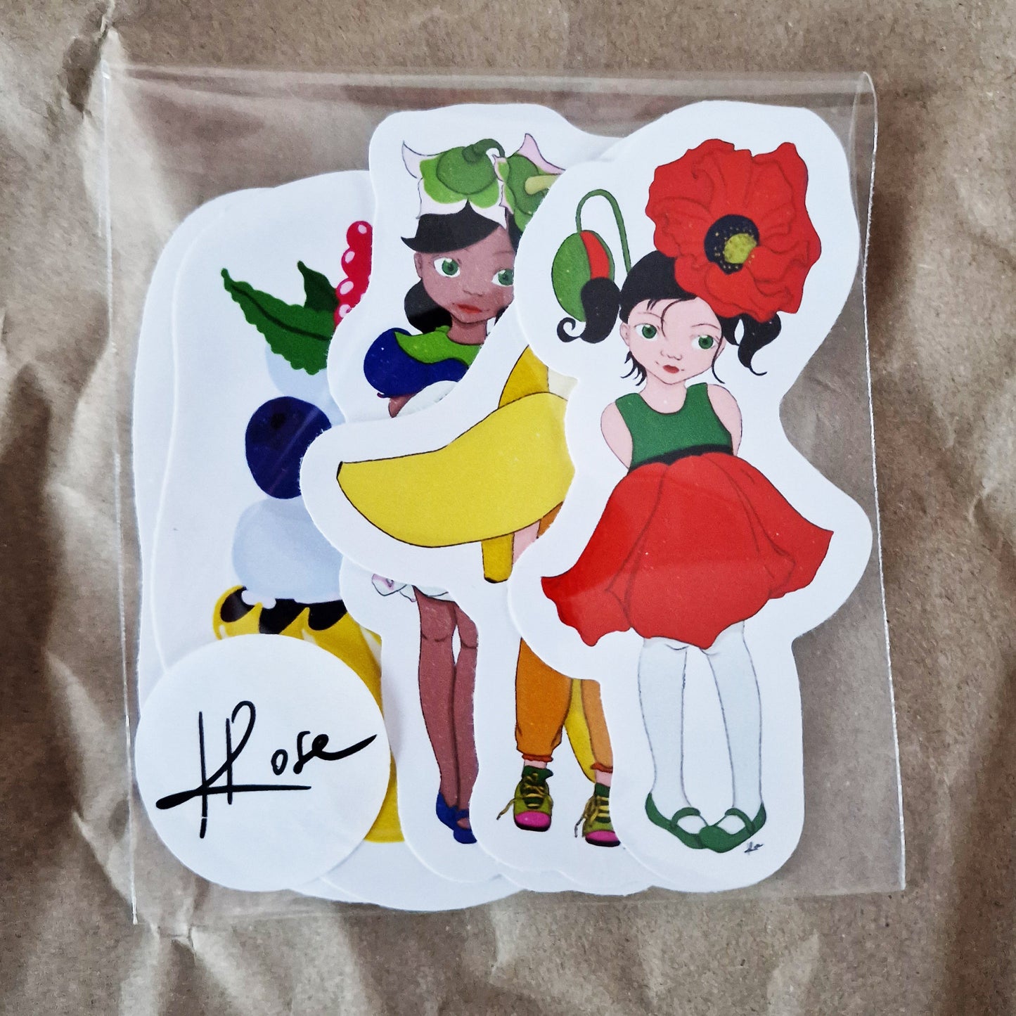Lot de 5 Stickers "Flowergirls & Boy"