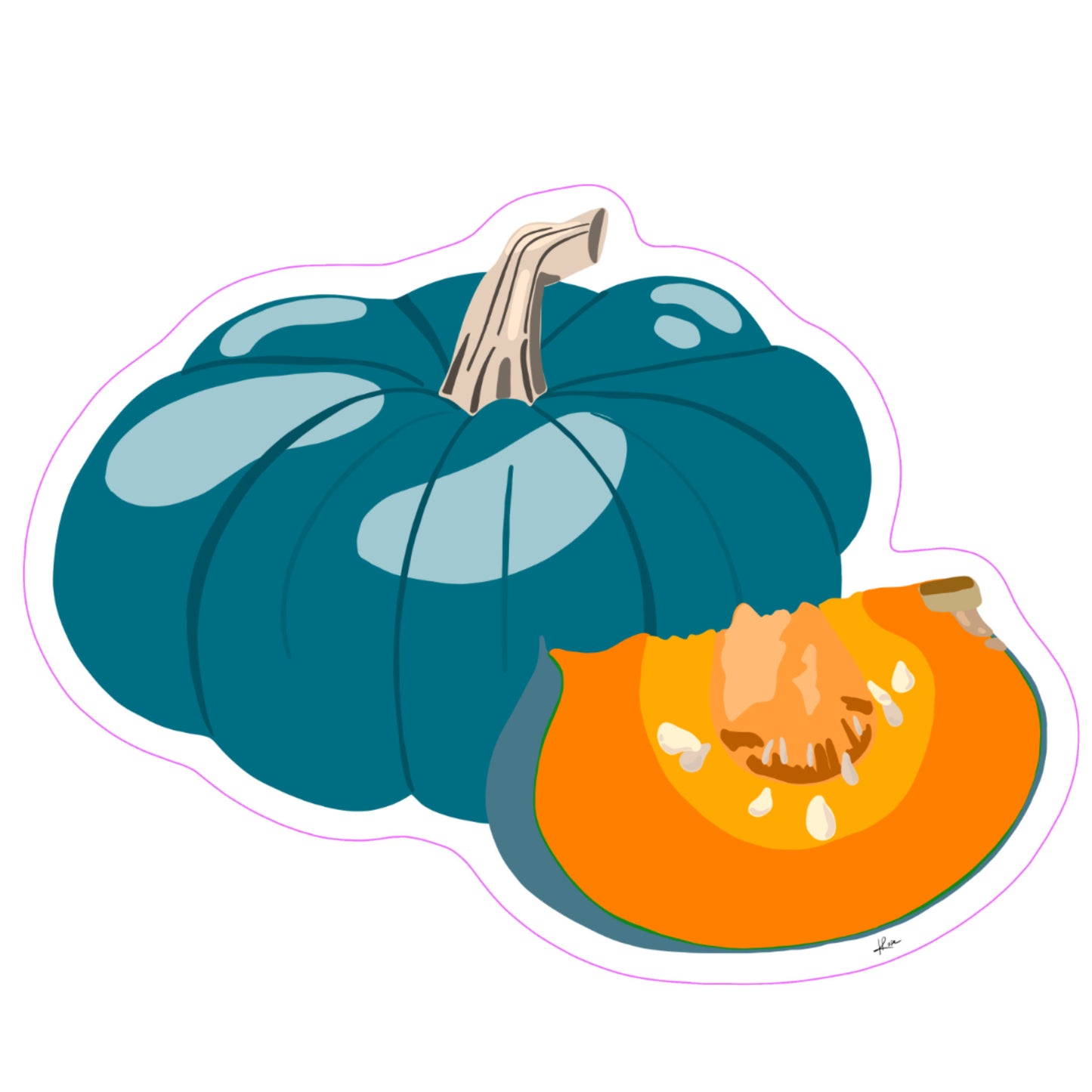Sticker "Citrouille Blue Doll"