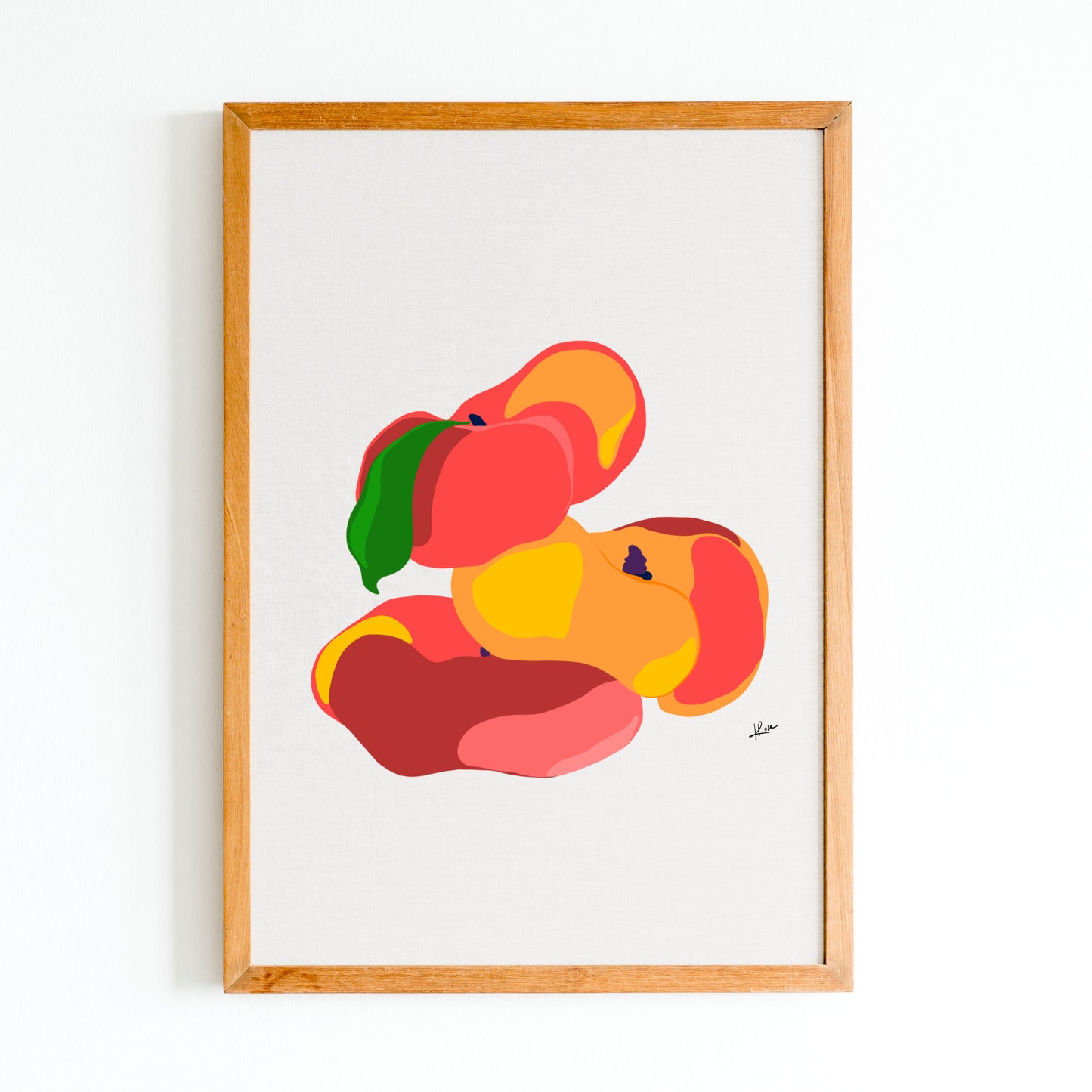Illustration "Fruits & Légumes" - Pêche Plate