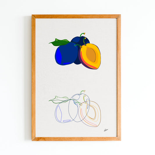Illustration "Fruits & Légumes" - Quetsche Duo