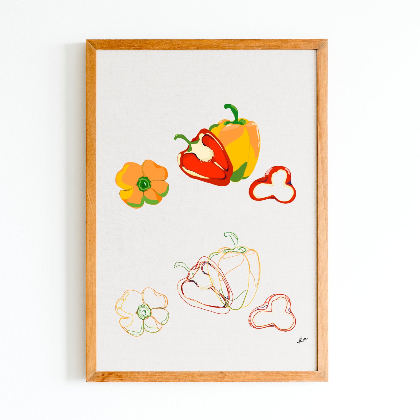 Illustration "Fruits & Légumes" - Poivron Duo