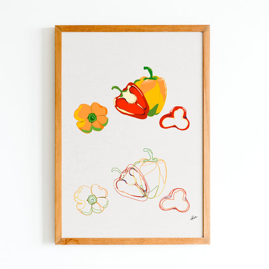 Illustration "Fruits & Légumes" - Poivron Duo