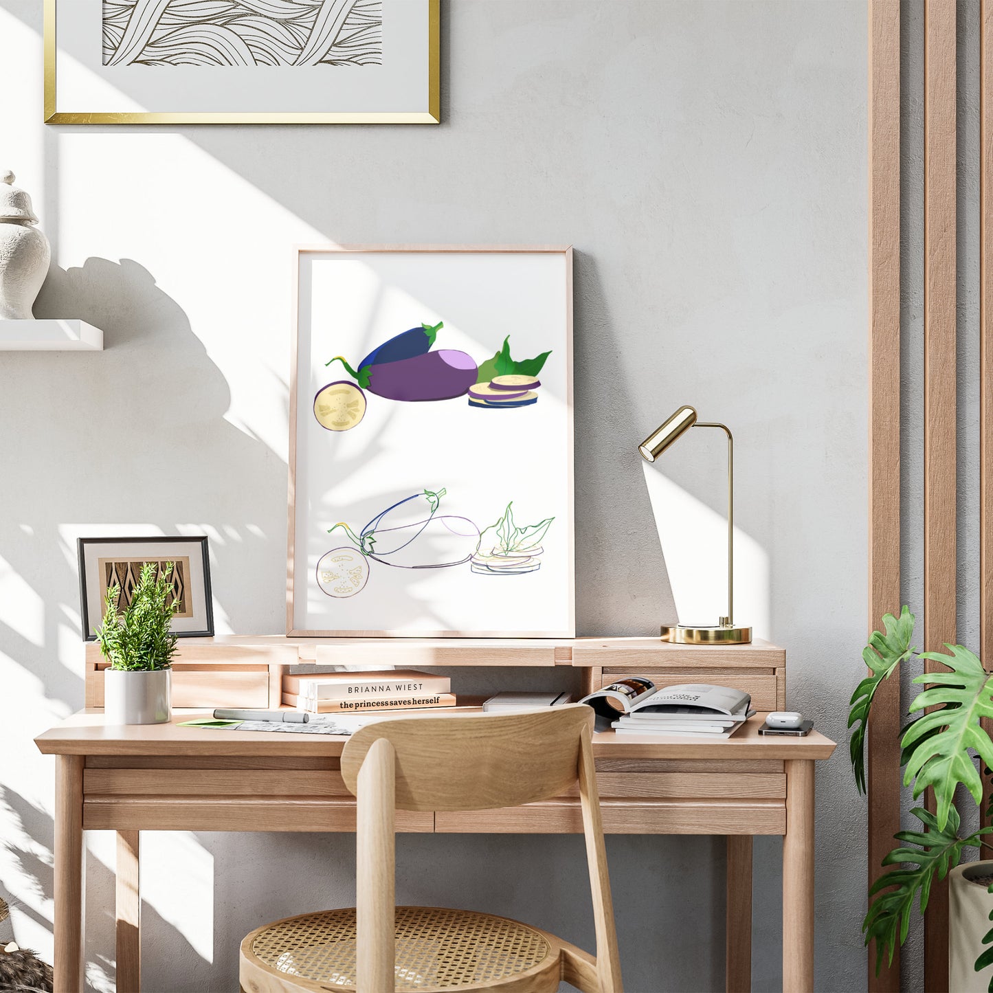 Illustration "Fruits & Légumes" - Aubergine Duo