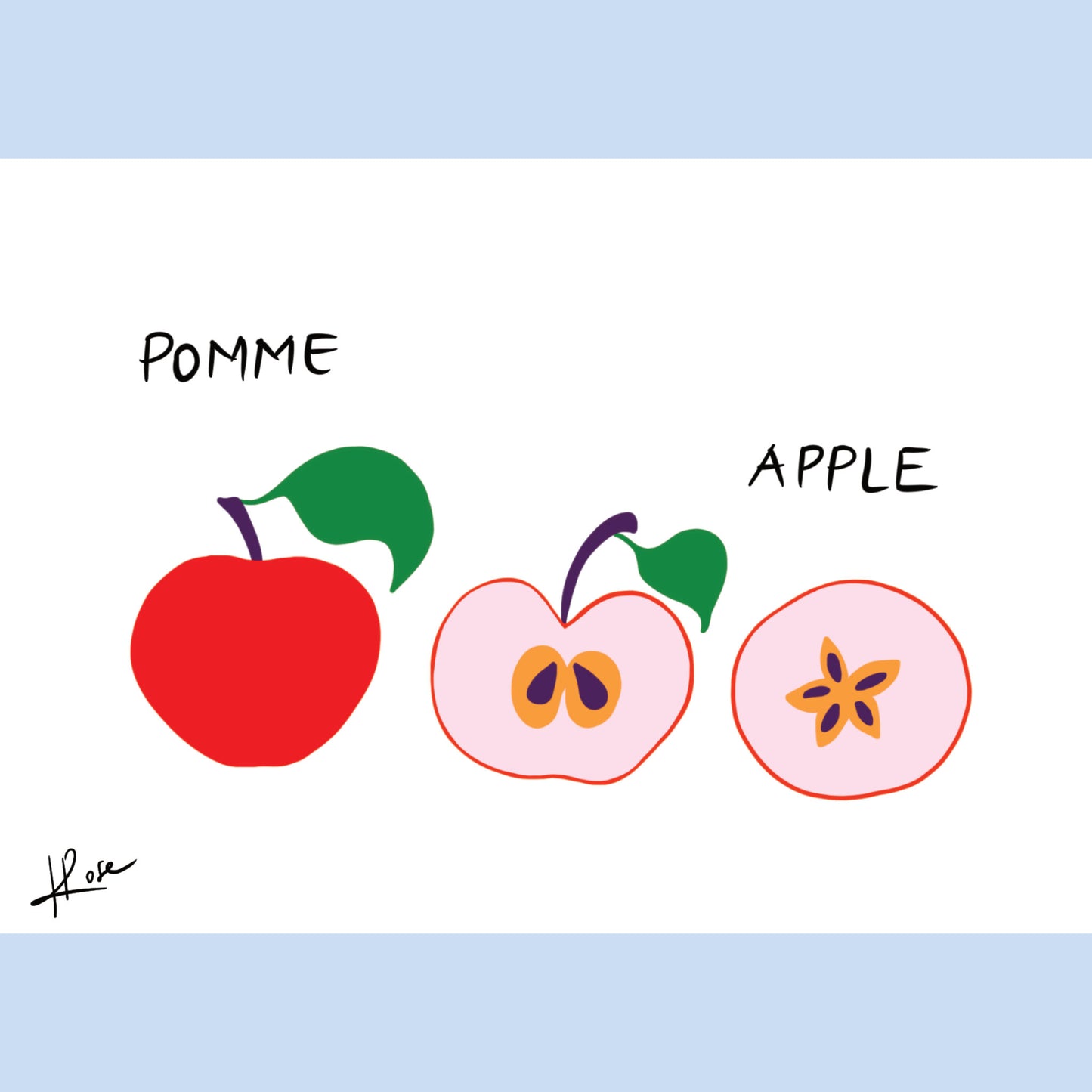 Carte postale faniPhabet "Pomme"