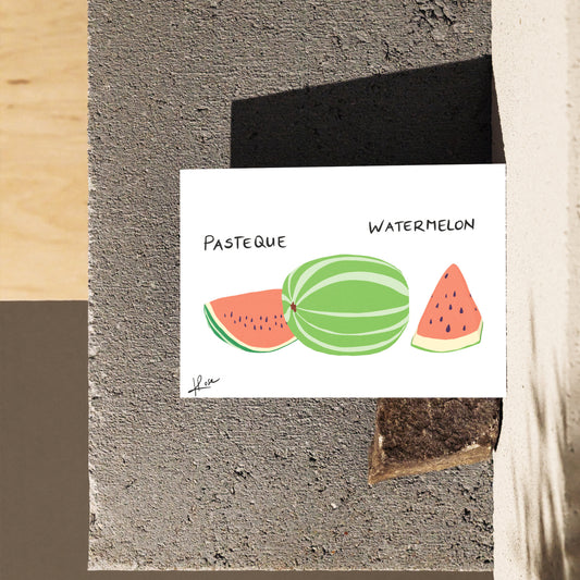 Carte postale faniPhabet "Pastèque"
