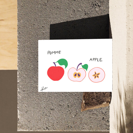 Carte postale faniPhabet "Pomme"