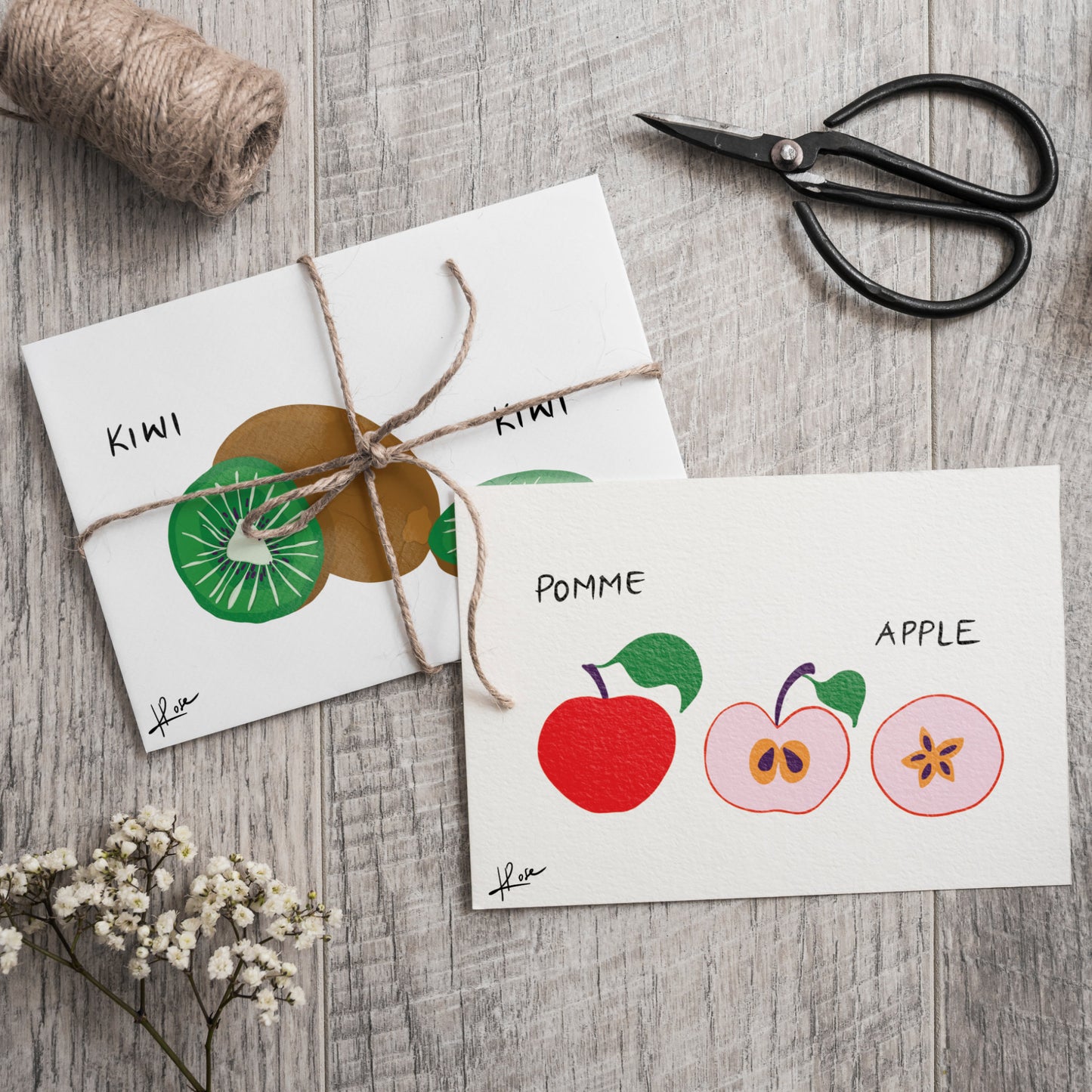 Carte postale faniPhabet "Pomme"