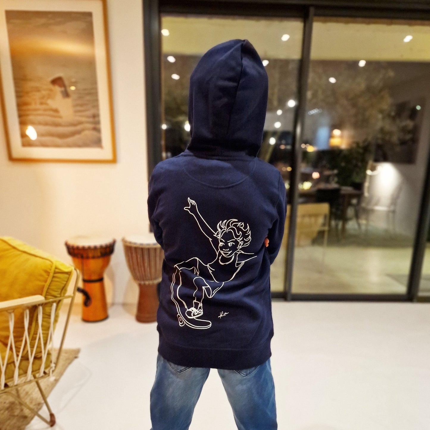 Sweat à capuche Enfant "Zac" - Serene Blue