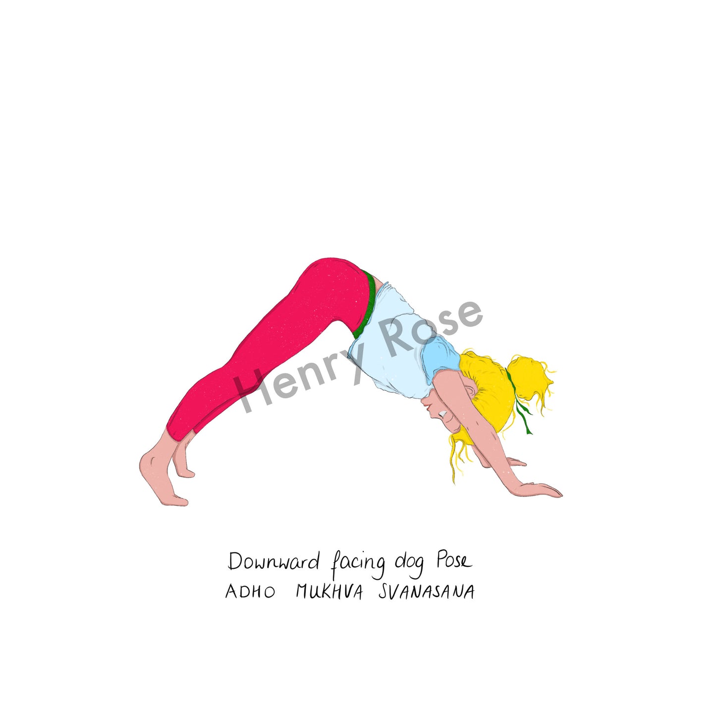 Illustration "Janette Downward Facing Dog Pose"