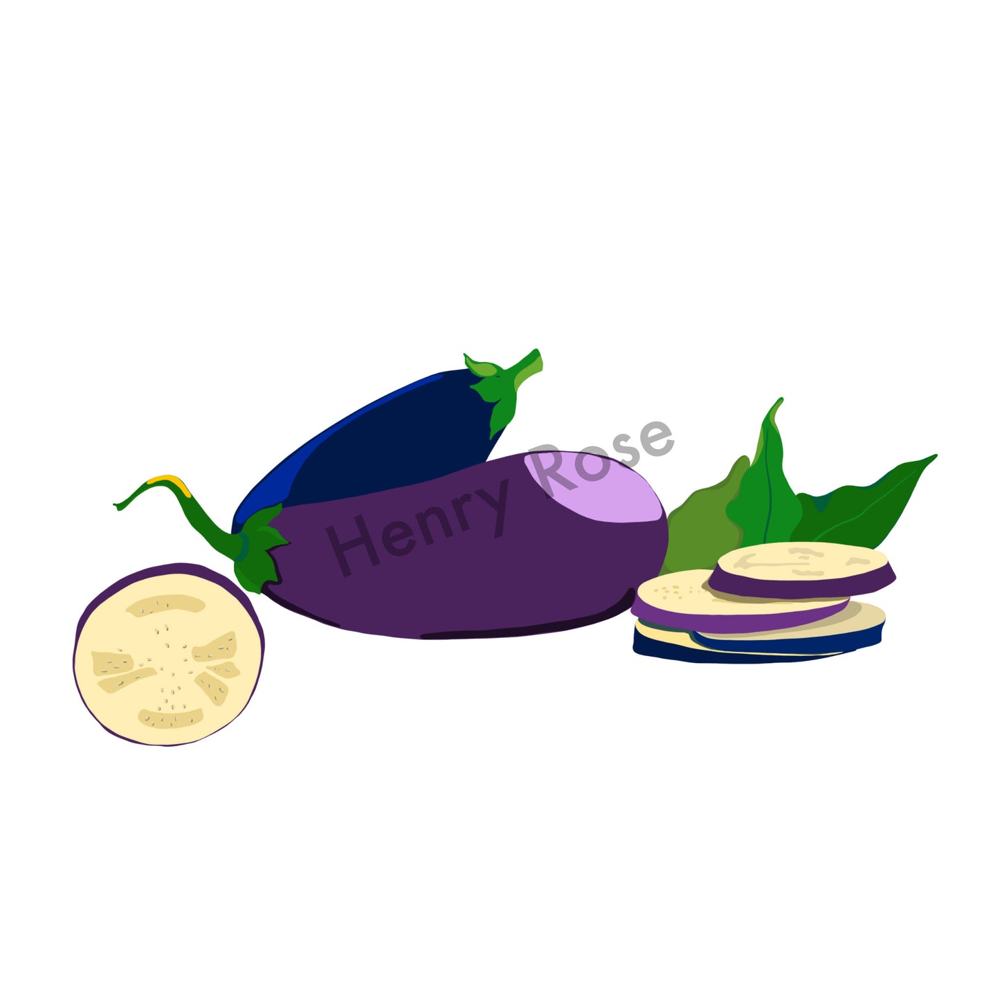 Illustration "Fruits & Légumes" - Aubergine