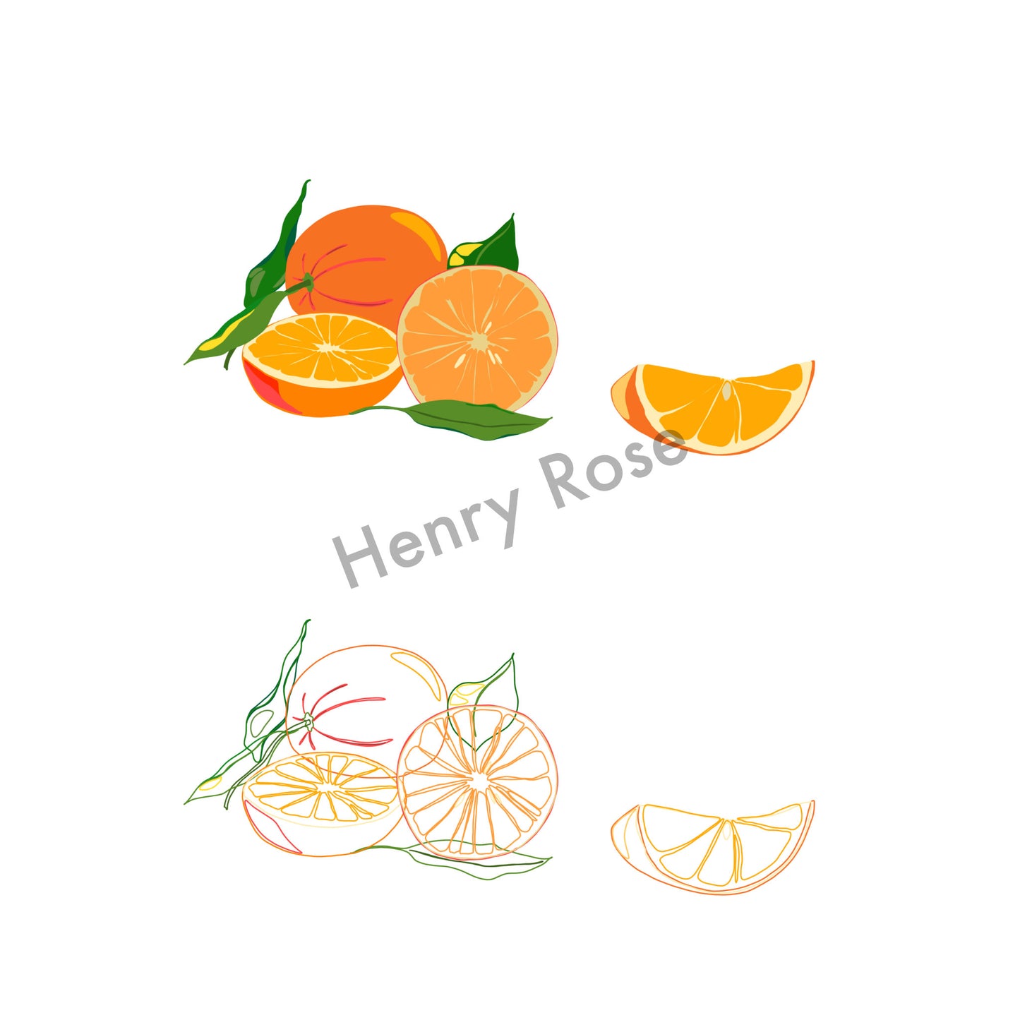 Illustration "Fruits & Légumes" - Orange Duo