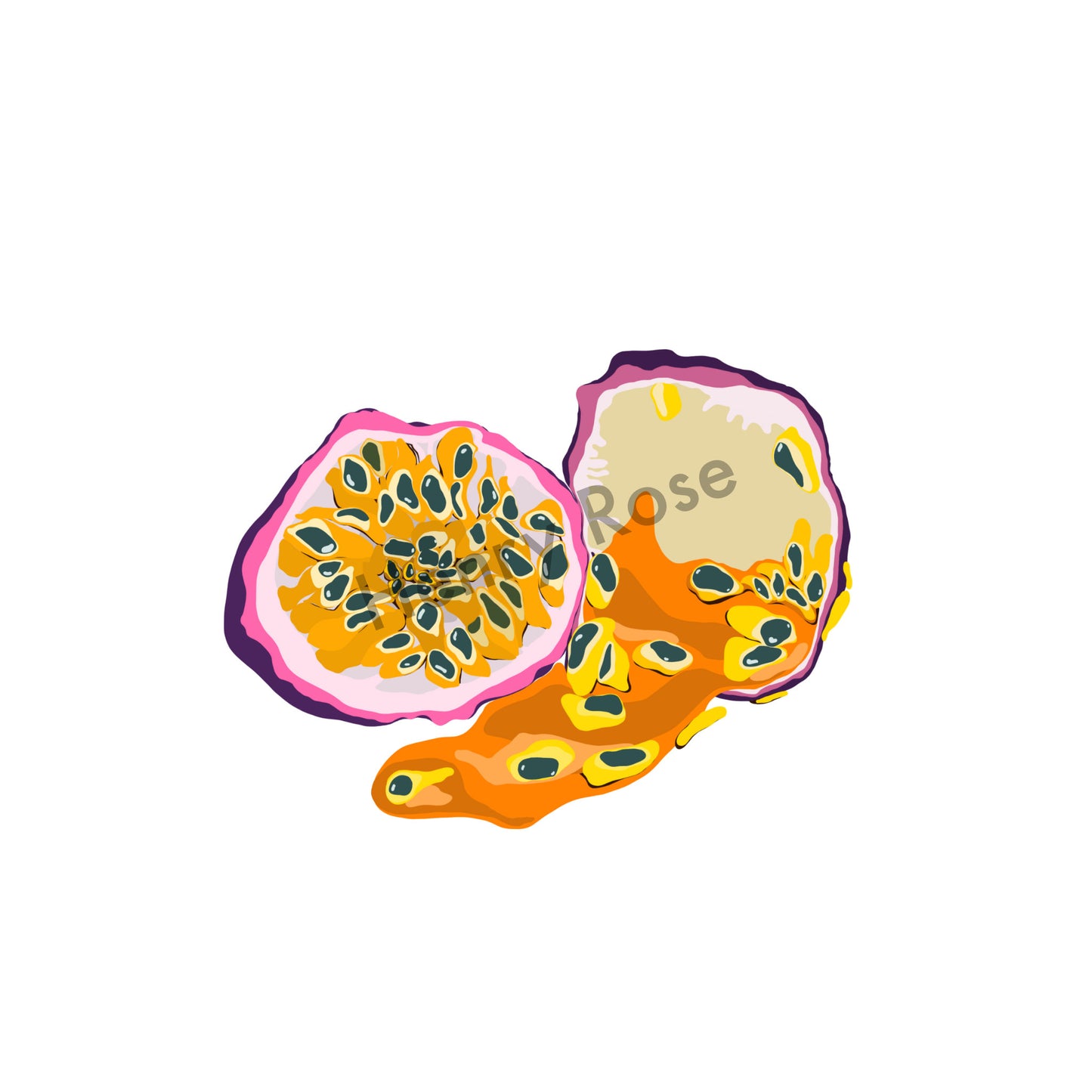 Illustration "Fruits & Légumes" - Fruit de la passion