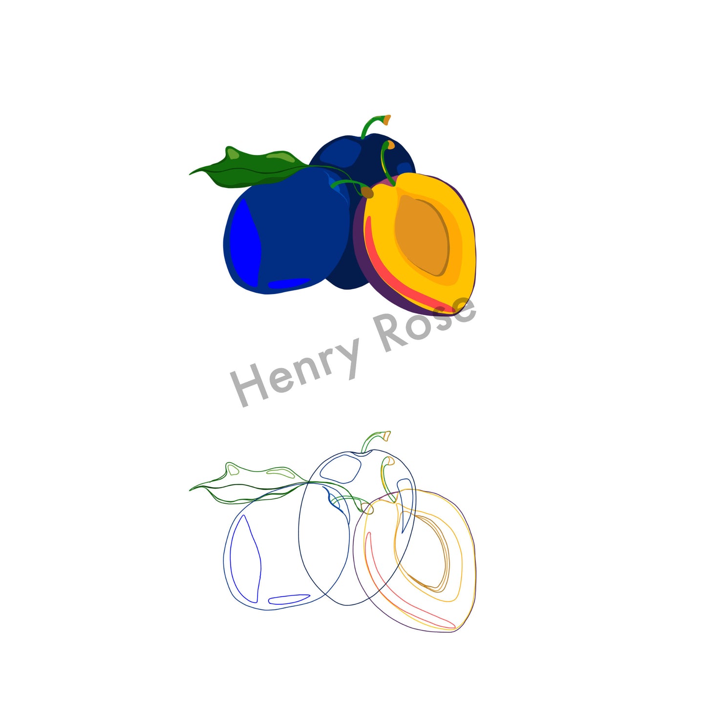 Illustration "Fruits & Légumes" - Quetsche Duo
