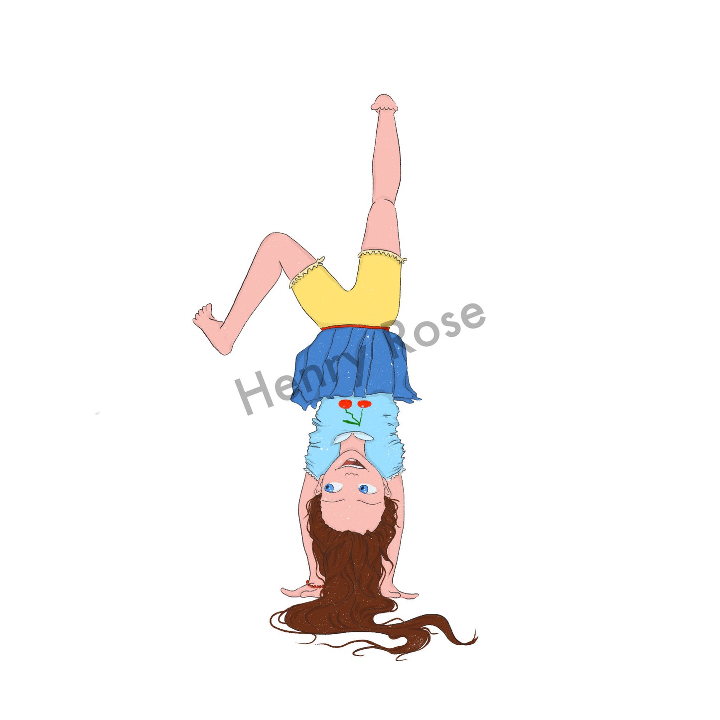 Illustration "Mila fait le poirier"