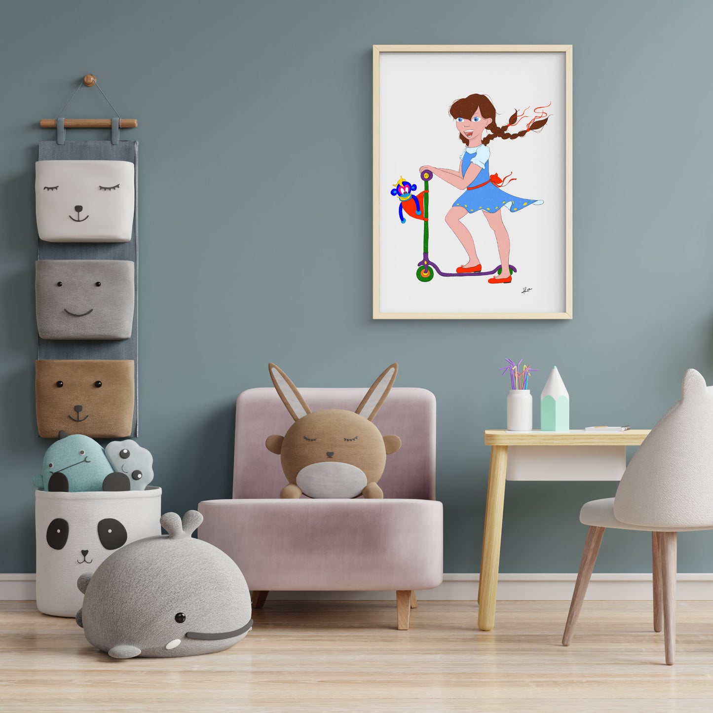 Illustration "Mila fait la trottinette"