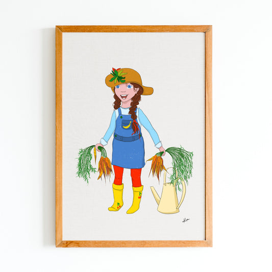 Illustration "Mila fait le jardinage"