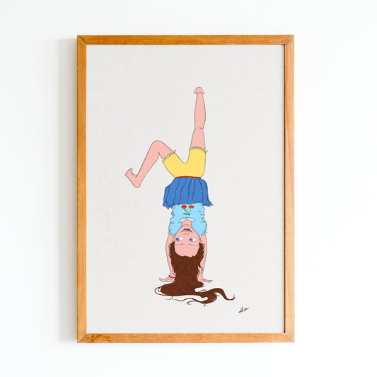 Illustration "Mila fait le poirier"