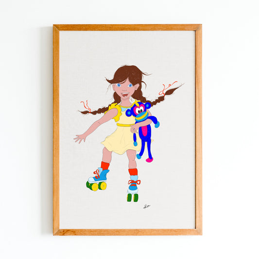 Illustration "Mila fait du roller"