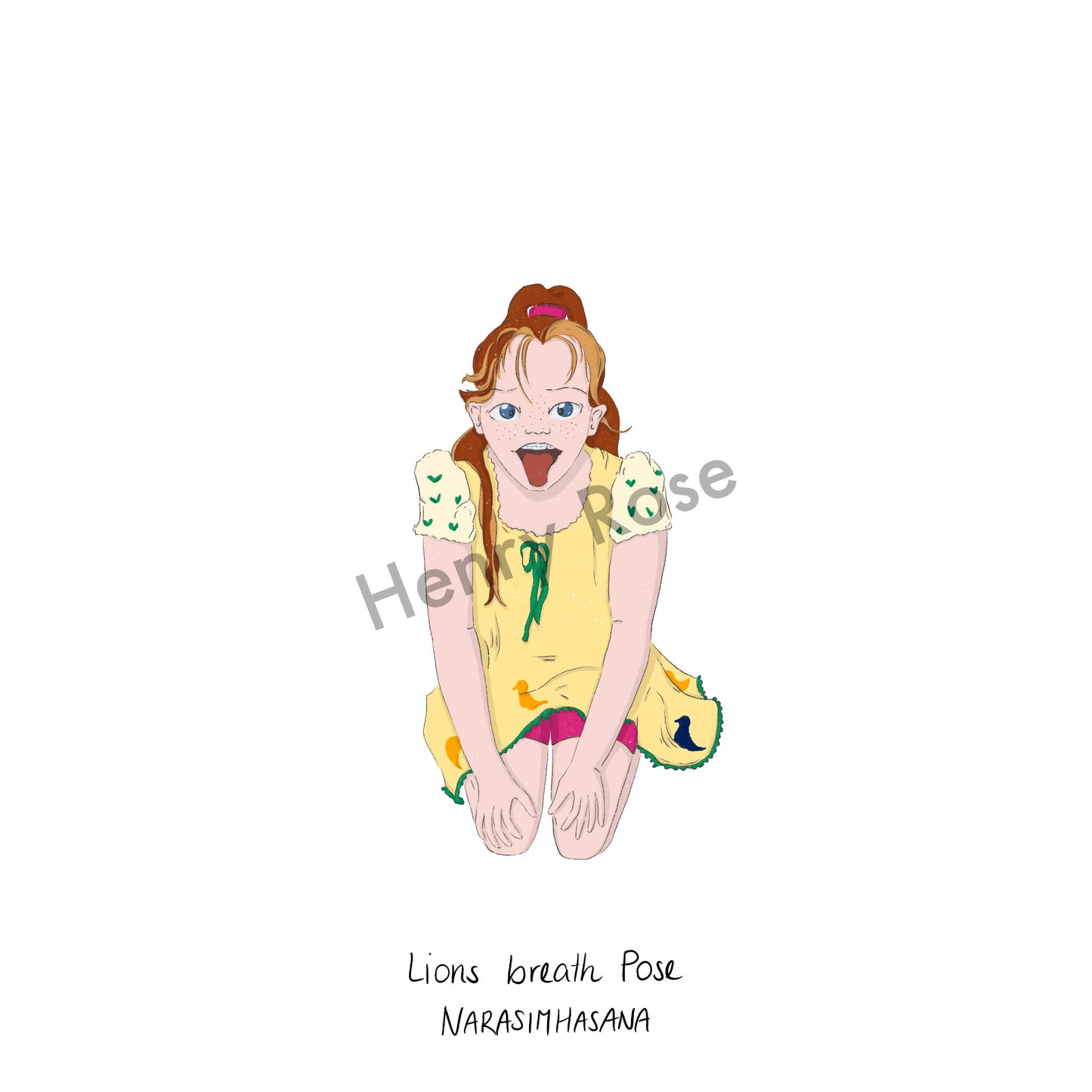 Illustration "Thalia Lion's Breath Pose"