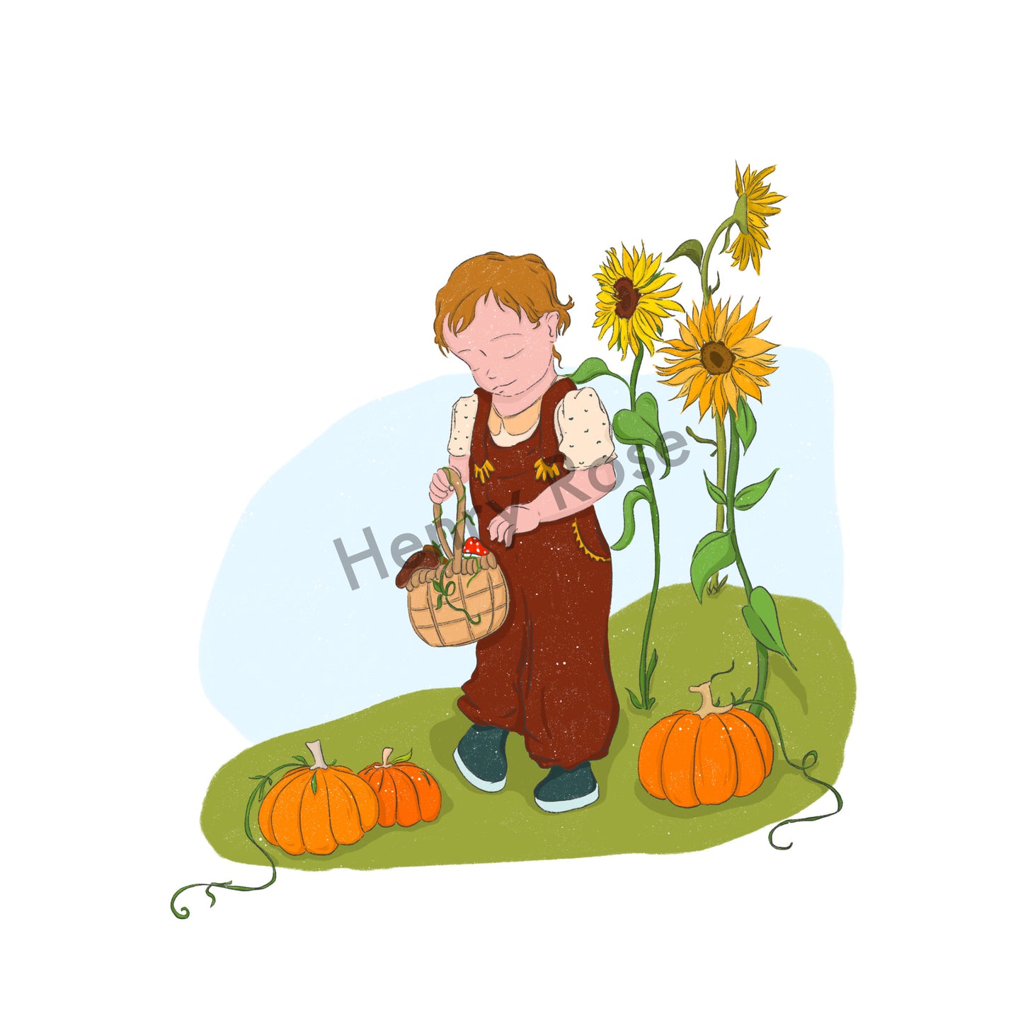 Illustration "Mirabelle dans les champs"