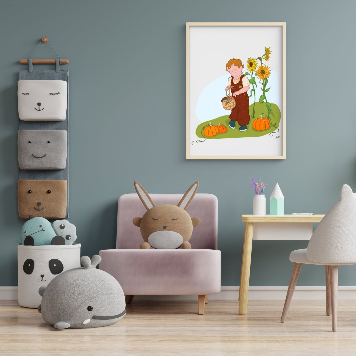 Illustration "Mirabelle dans les champs"