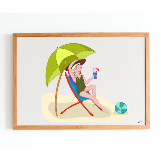 Illustration "Lorelei - Beachgirl"