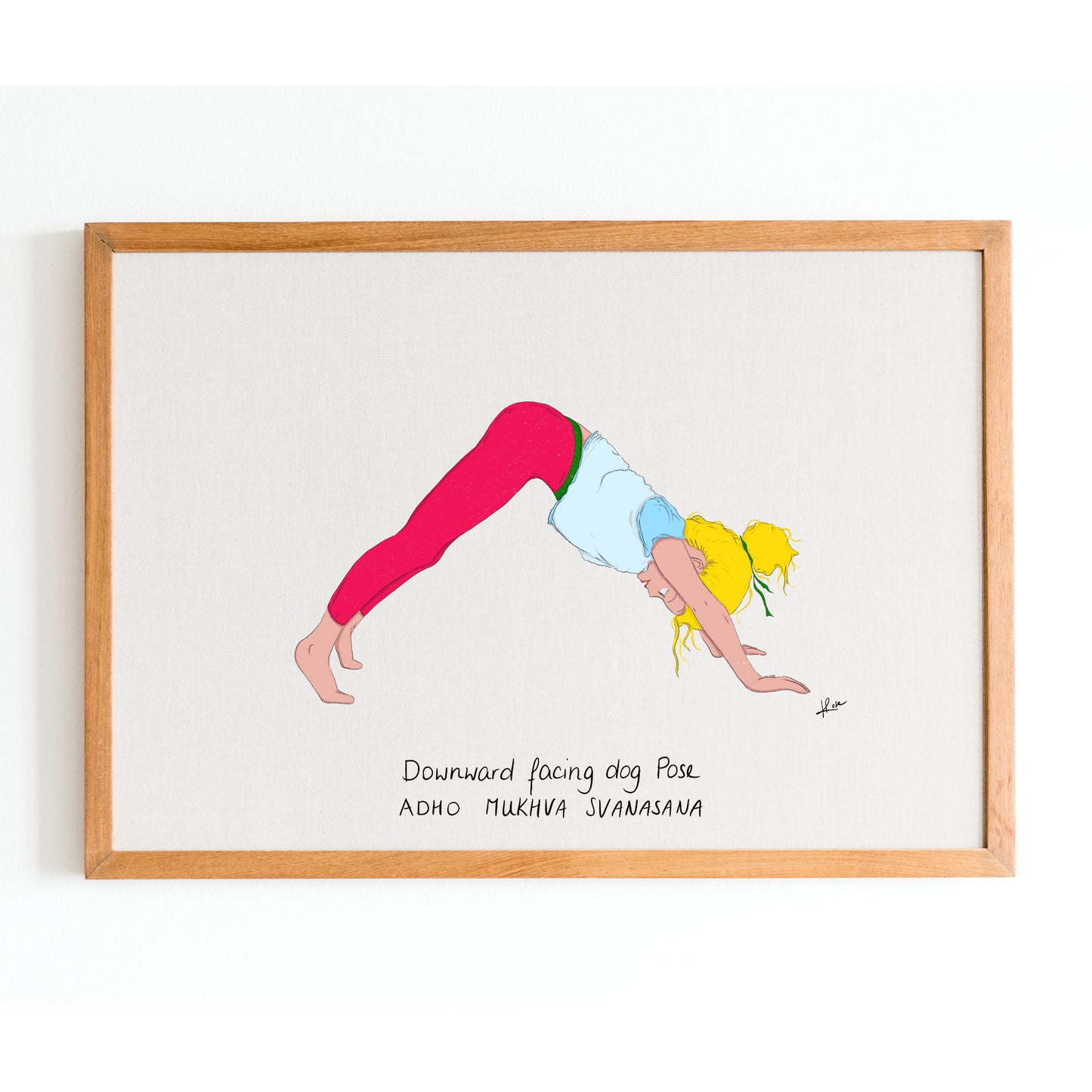 Illustration "Janette Downward Facing Dog Pose"