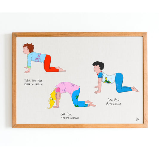 Illustration "Trio Cat Cow Table Pose"