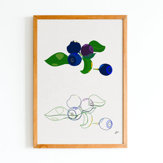 Illustration "Fruits & Légumes" - Myrtille Duo