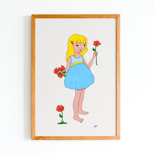 Illustration "Eliza et le coquelicot"